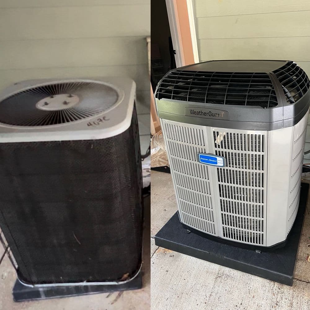 Comparison of two air conditioning units, highlighting design differences and features.